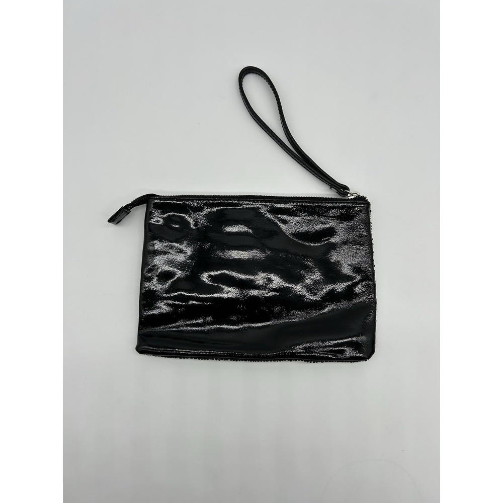 White House Black Market Black Beaded Evening Womens Wristlet Makeup Bag - Picture 3 of 9